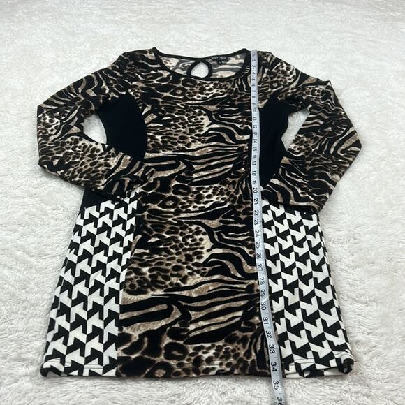 Dor Dor Couture leopard print long sleeved bodycon sweater Dress, size medium - Picture 4 of 9